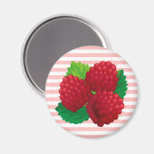 Magnet de framboises rouges (Recto/Verso)
