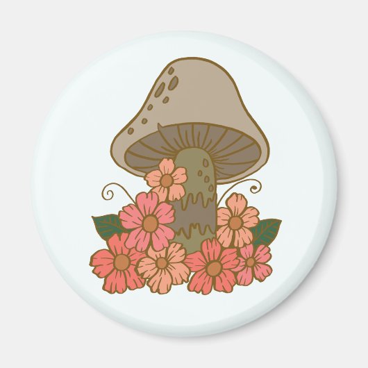 Magnet de frigidaire du jardin de champignons mign (Devant)