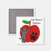 Magnet de frigo Apple de maman du Black Lab (Recto/Verso)