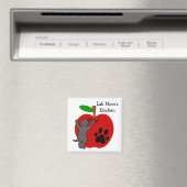 Magnet de frigo Apple de maman du Black Lab (In Situ (Lave-vaisselle))