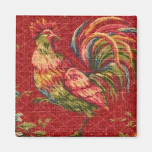 Magnet de frigo au coq rouge pour le pays français (Devant)