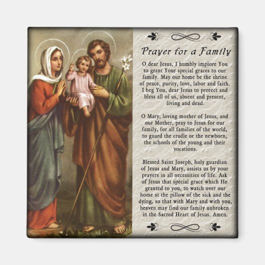 Magnet de frigo personnalisé de la Sainte Famille (Devant)