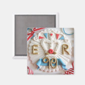 Magnet de frigo pour la célébration du 90e anniver (Recto/Verso)