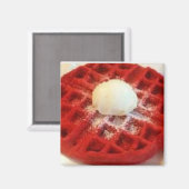 Magnet de gaufre rouge velours (Recto/Verso)