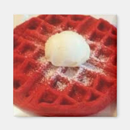 Magnet de gaufre rouge velours (Devant)