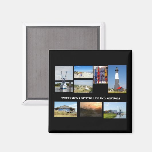 Magnet de Georiga de l'île Tybee (Recto/Verso)