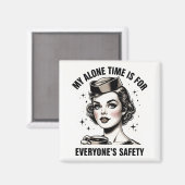 Magnet de gérance vintage "Mon temps seul" (Recto/Verso)