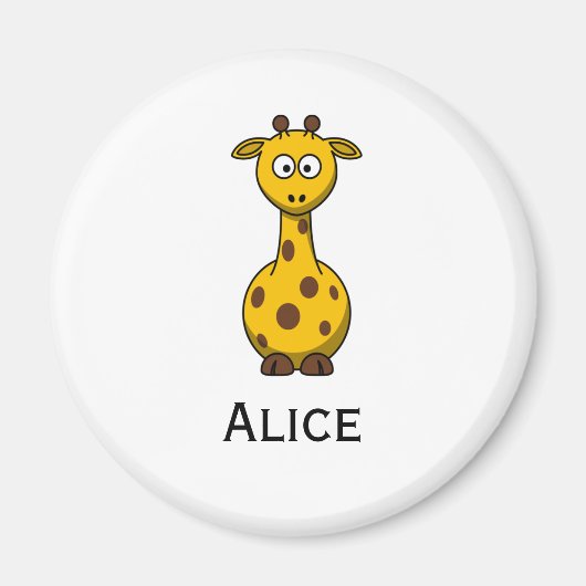 Magnet de Giraffe de Cartoon mignon avec le nom de (Devant)