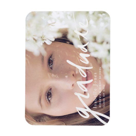 Magnet de graduation de script photo simple (Vertical)