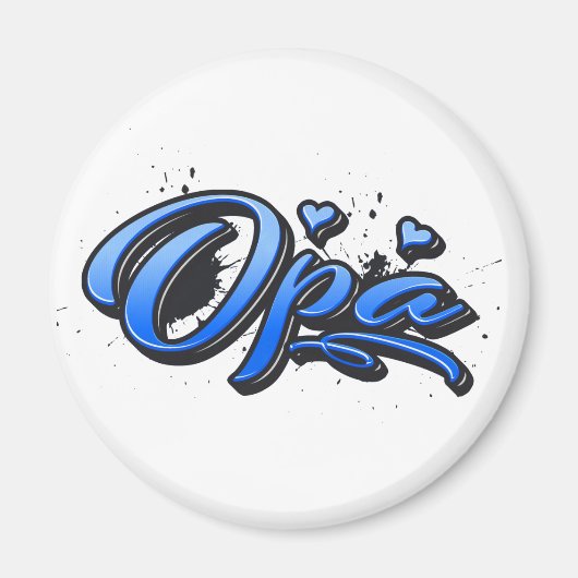 Magnet de graffiti bleu ciel (Devant)
