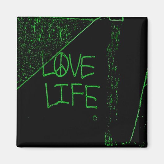 Magnet de graffitis Love Life - Neon Green (Devant)
