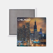 Magnet de gratte-ciel de Chicago (Recto/Verso)