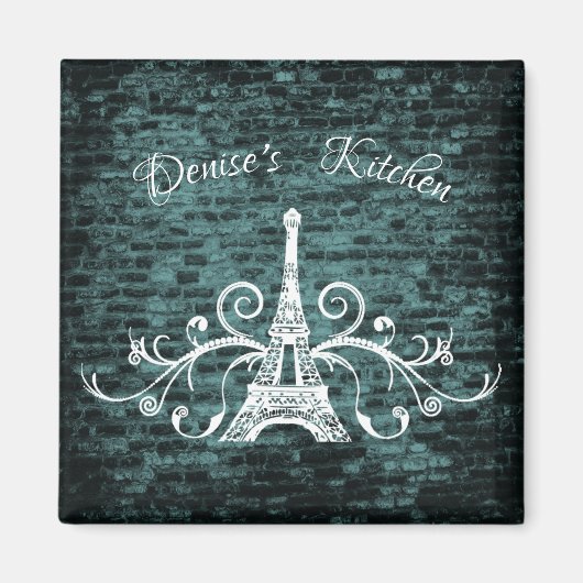 Magnet de gravité Tour Eiffel turquoise (Devant)