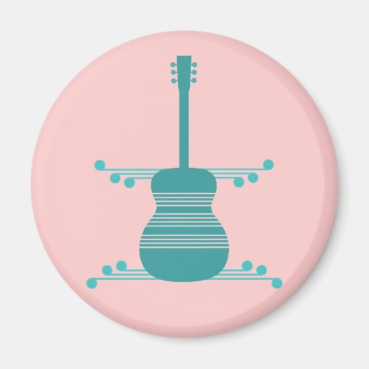 Magnet de guitare rétro, Turquoise (Devant)