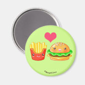 Magnet de hamburger et fruits mignon (Recto/Verso)