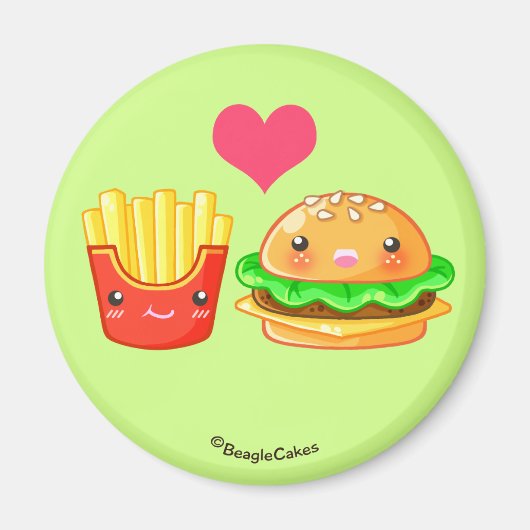 Magnet de hamburger et fruits mignon (Devant)
