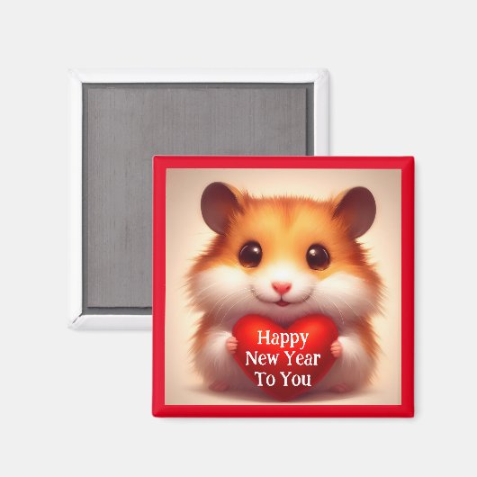 Magnet de Hamster du Nouvel An (Recto/Verso)