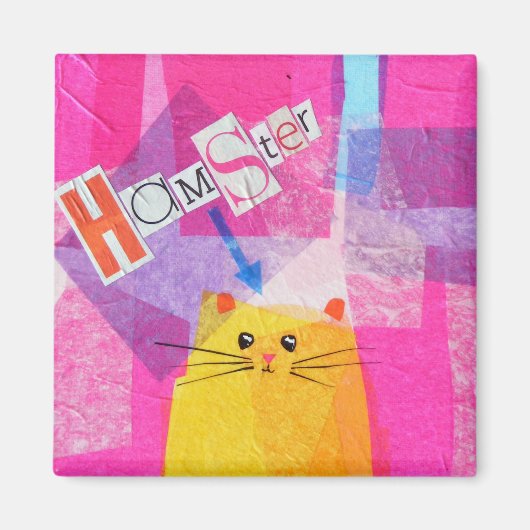 Magnet de hamster rose (Devant)