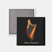 Magnet de harpe celtique américain (Recto/Verso)