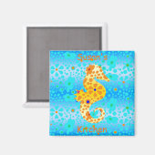 Magnet de hippocampe floral (Recto/Verso)