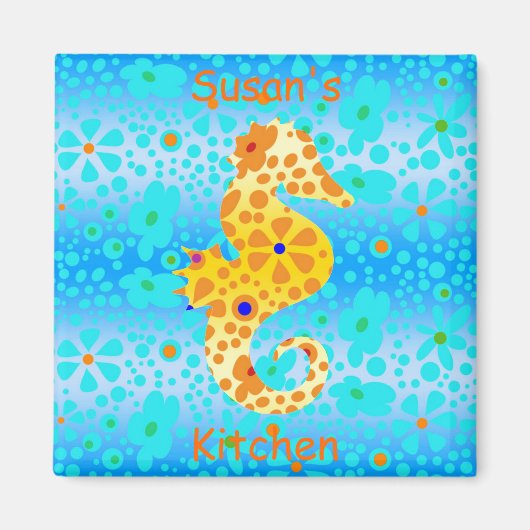 Magnet de hippocampe floral (Devant)