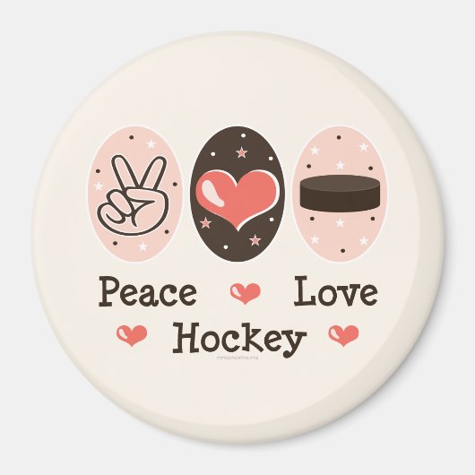 Magnet de hockey Peace Love (Devant)