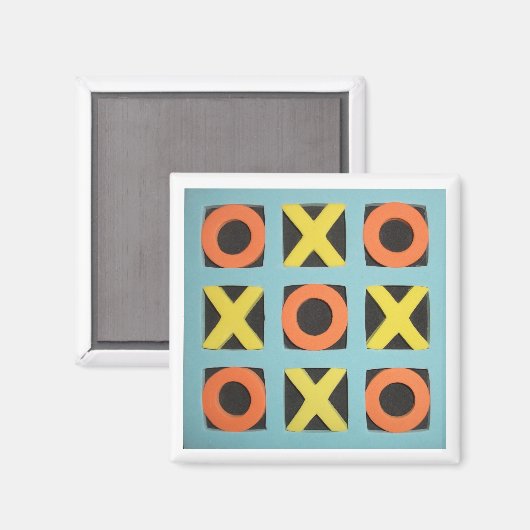 Magnet de jeu coloré Tic-Tac-Toe (Recto/Verso)