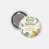 Magnet de joyeux anniversaire de dinosaure mignon (Recto/Verso)