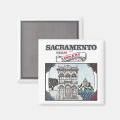 Magnet de la bibliothèque publique de Sacramento (Recto/Verso)
