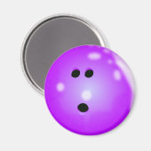 Magnet de la boule de Bowling (violet) (Recto/Verso)