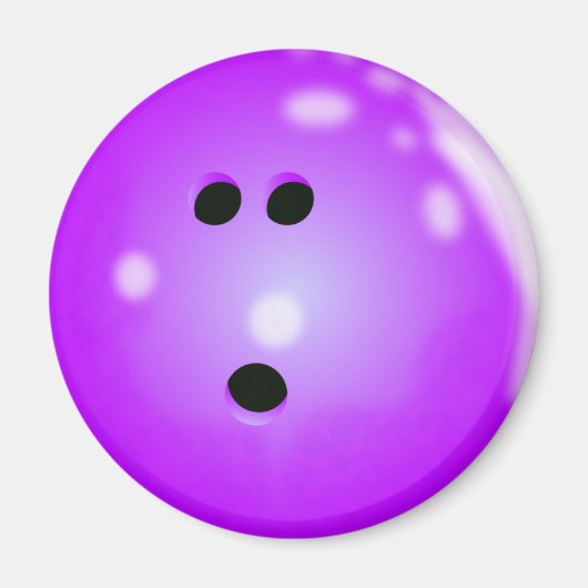 Magnet de la boule de Bowling (violet) (Devant)