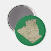 Magnet de la carte Algérie (Recto/Verso)