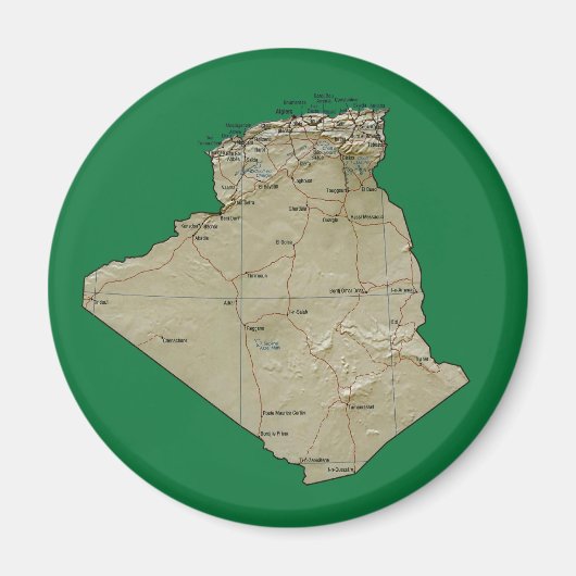 Magnet de la carte Algérie (Devant)