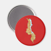 Magnet de la carte du Malawi (Recto/Verso)