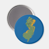 Magnet de la carte du New Jersey (Recto/Verso)