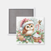 Magnet de la Chouette de Noël (Recto/Verso)