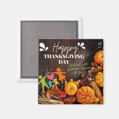 Magnet de la famille de Thanksgiving (Recto/Verso)