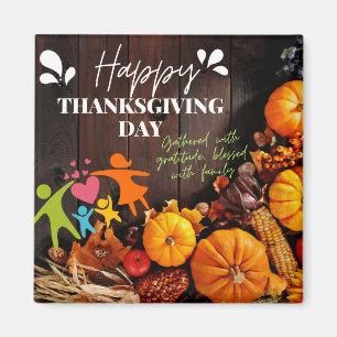 Magnet de la famille de Thanksgiving