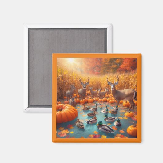 Magnet de la faune d'automne (Recto/Verso)