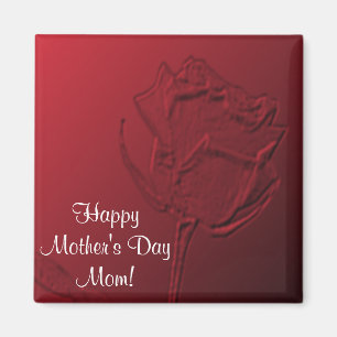 Magnet de la fête des mères - Rose rouge
