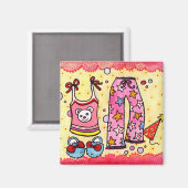 Magnet de la fête du pyjama (Recto/Verso)