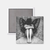 Magnet de la fille papillon triste (Recto/Verso)