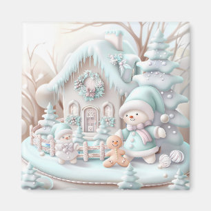 Magnet de la maison de pain d'épice de Noël