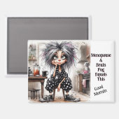 Magnet de la ménopause dame au café (Recto/Verso)