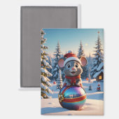 Magnet de la souris de Noël (Recto/Verso)