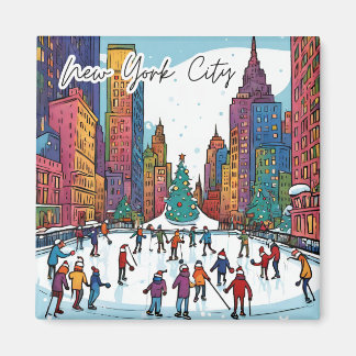 Magnet de la ville funky Collectif - NYC Noël heur