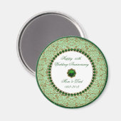 Magnet de l'anniversaire du Mariage Emerald (Recto/Verso)