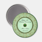 Magnet de l'anniversaire du Mariage Emerald (Recto/Verso)
