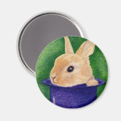 Magnet de lapin de chapeau supérieur (Recto/Verso)