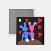 Magnet de lapines lune (Recto/Verso)